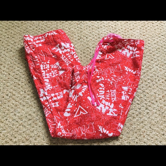 PINK Victoria's Secret Other - VS PINK Hearts Logo Pajama Lounge Flannel Pants